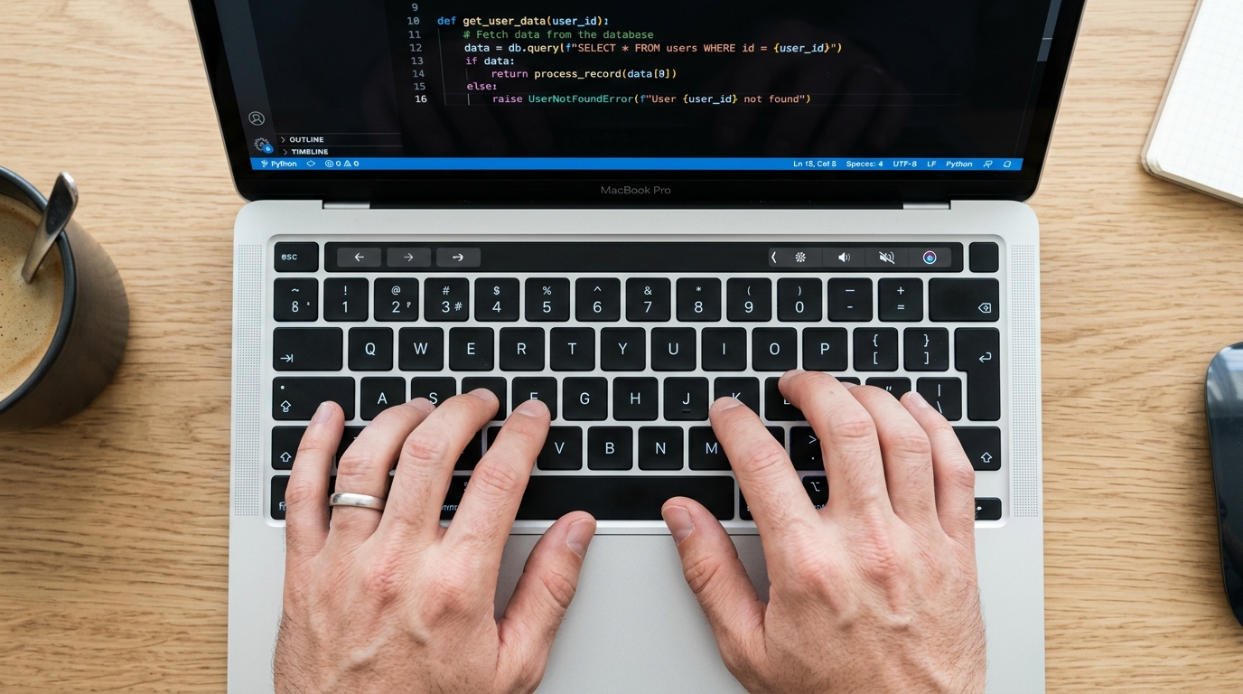 Hands-on coding projects on laptop